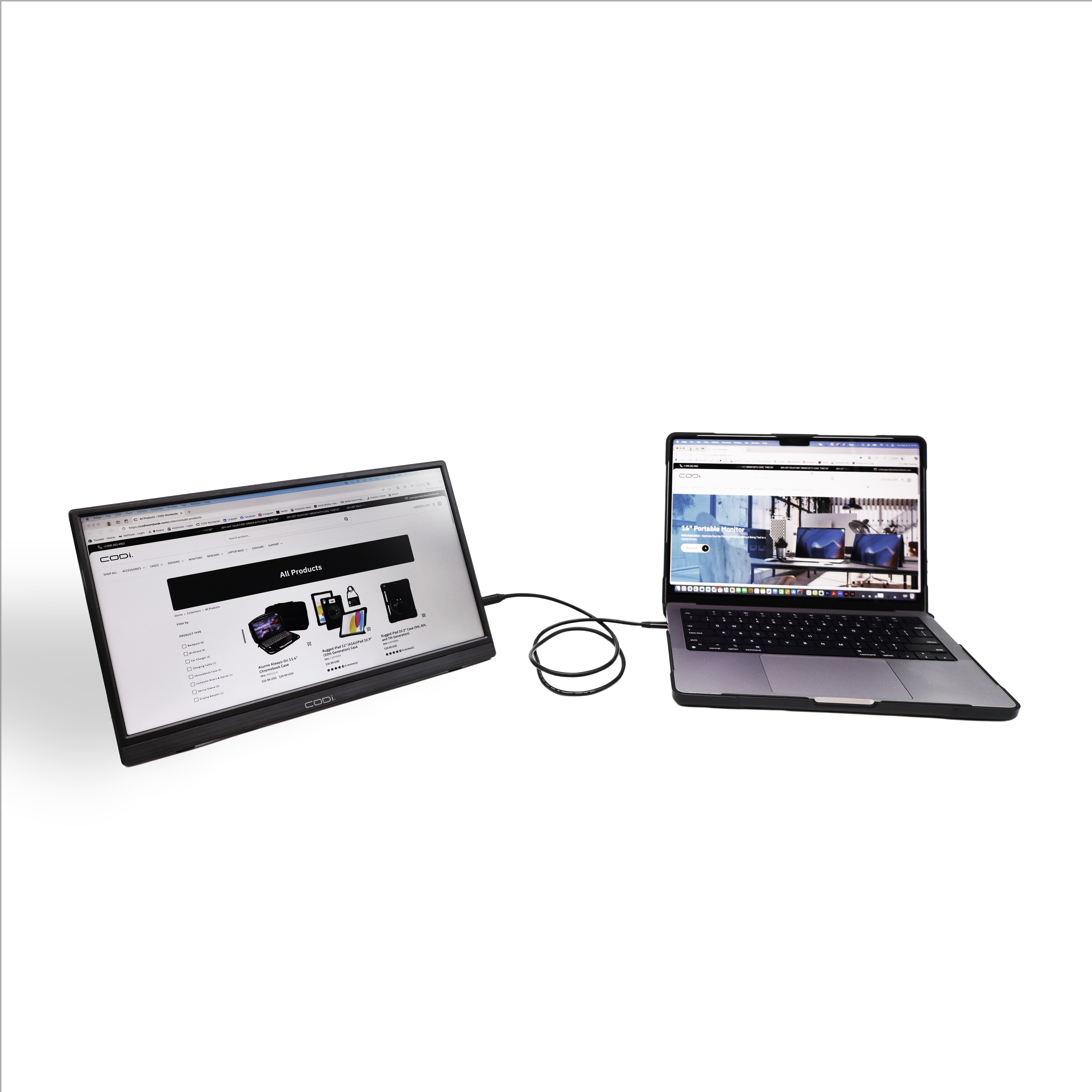 15.6" Portable Monitor with Built-In Kickstand