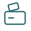 Icon: wallet with a card sliding out, representing a 2-in-1 wallet and stand design