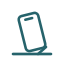 Icon: phone propped up on a fold-out stand for hands-free viewing