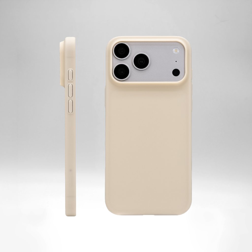 Bone Super Thin Case on iPhone 18 Pro Max, side and back